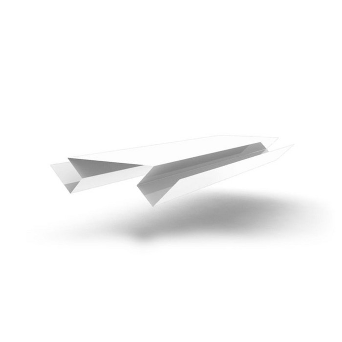 Планка угла внутреннего сложного БХ new 0,45 Drap TX RAL 9003 сигнальный белый (2м)